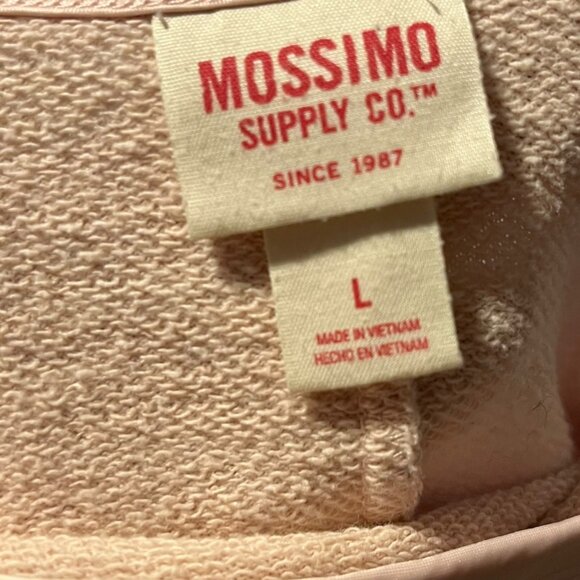 Mossimo Top Women's L Light Pink Bell Tie Sleeve Cropped Sweatshirt Casual Comfy - Picture 4 of 7